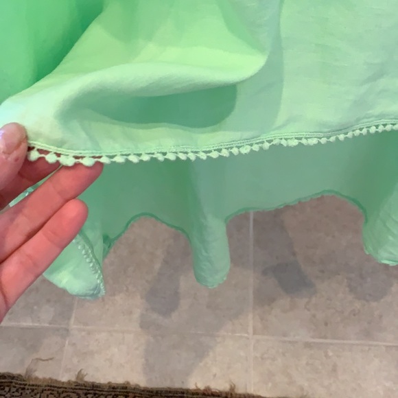 Lime green Calypso high/low linen dress - Picture 4 of 5